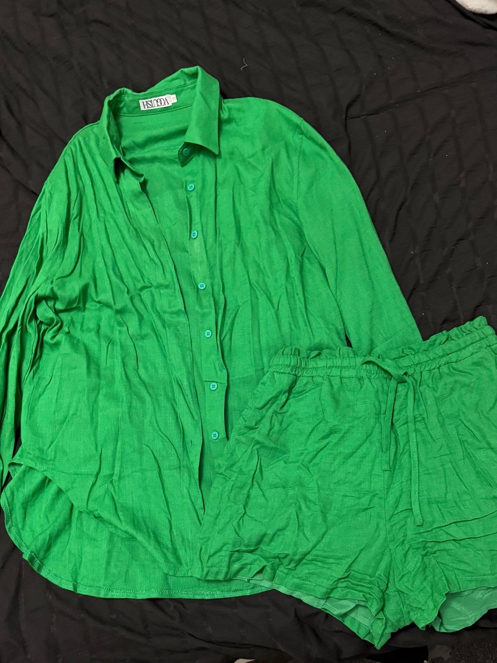 Green Linen Set - Unbranded